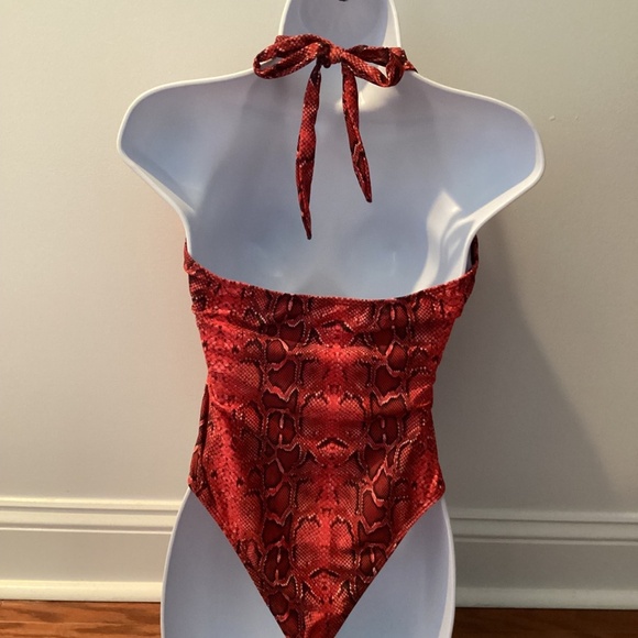 SNAKESKIN PRINT ONE-PIECE SWIMSUIT - Picture 4 of 6